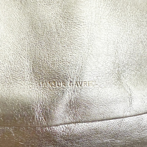 Like New Mansur Gavriel Mini Cloud Leather Clutch in Metallic Silver - Picture 10 of 17